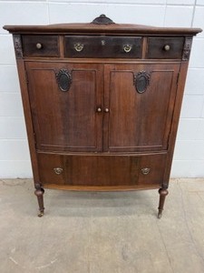 lot 123 image: Antique Tallboy Wardrobe Dresser wDrawers
