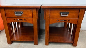 lot 136 image: Set of BROYHILL Mission End or Side Tables