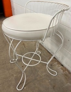 lot 149 image: Metal Vanity Stool by White Upholstery Co.