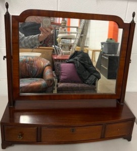 lot 162 image: Antique KINDEL Dressing Vanity Mirror wStorage Drawers