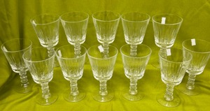 lot 77 image: 12 Stemmed Clear Glass Goblets