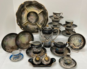 lot 23 image: Bensons Kutani Moriage Dragonware Handprinted Tea Set