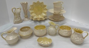 lot 83 image: Vintage BELLECK Pottery Ireland Collectible Dishes
