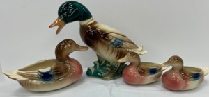 lot 211 image: Vintage ROYAL COPLEY Planters & Ashtray Ducks