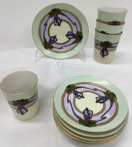 lot 13 image: Antique Pirkenhammer Art Deco Porcelain Plates & Cups