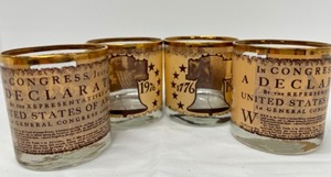 lot 221 image: Set of 4 Vintage Mid Century 1776-1976 Bicentennial Barware
