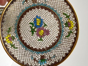 lot 234 image: Vintage Chinese Rare Plique A Jour Flowered Enameled Cloisonne Plates