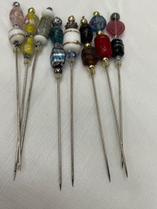 lot 237 image: Vintage Lot of HAT PINS - Unusual Beads Murano Glass