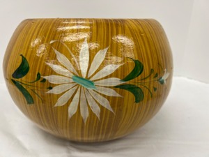 lot 246 image: Vintage MCM  Round Planter Pot Floral