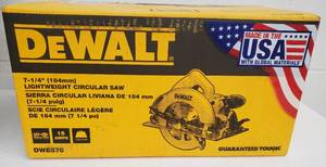 lot 279 image: DEWALT Lightweight 7-14 Circular Saw New in Box