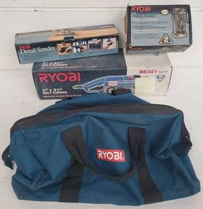 lot 302 image: 3 Ryobi Power Tools in Storage Bag