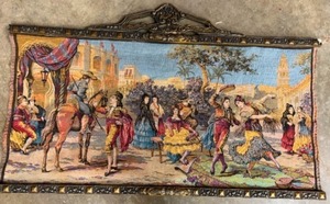 lot 255 image: Vintage GOBELIN Tapestry Medieval Era Scene