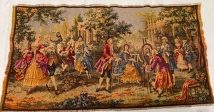 lot 256 image: Vintage LOUIS XV Garden Woven Tapestry