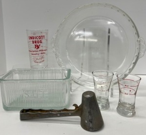 lot 384 image: Vintage Kitchen and Bar Set - Qty. 6 - Tallest Glass Measures 2 12 x 4 34 x 2 12