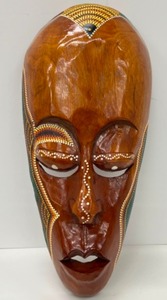lot 387 image: Fiji Hand Painted Wooden Mask