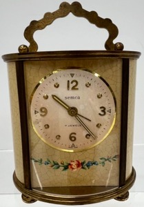 lot 472 image: Vintage Semca 1940s Alarm Clock 7 Jewels Windup Music Clock Swiss Made