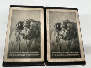 lot 473 image: Circa 1930s Mt Rushmore and Black Hills Souvenir Deck of Cards - Only 3 Faces