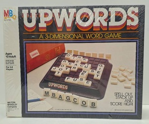 lot 353 image: Vintage Milton Bradley Upwords 3-D Word Game NEW