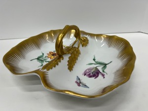 lot 331 image: Vintage Floral KLM Hand Painted Divided Serving Tray