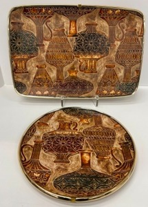 lot 356 image: Vintage MCM Tooled Leather Trays