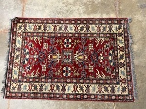lot 74 image: Antique Multicolor Wool Rug &nbsp3 x 5 