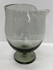 lot 532 image: Scandinavian MCM Kastrup-Holmegaard Per Lutyens Smokey Gray Glass Footed Pitcher