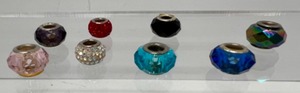 lot 549 image: Sterling Silver Pandora Style Glass Charms - Assorted Colors - Marked 925