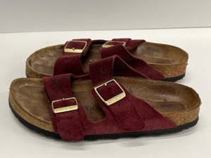 lot 267 image: BIRKENSTOCK Maroon Suede Classic Sandals