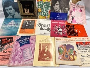 lot 599 image: Vintage Lot of SHEET MUSIC & Books Beatles, Bing, West Side Story, South Pacific & More