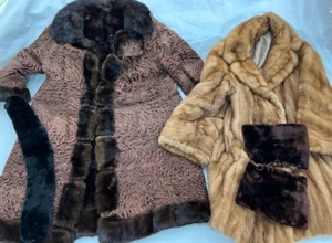 lot 645 image: Vintage Mink Coats, Collar and Cuffs for Repurpose