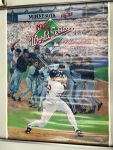 lot 676 image: Minnesota Twins 1987 World Champions Poster - Signed