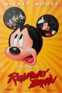lot 632 image: RUNAWAY BRAIN Micky Mouse Disney - 1995 - Orig 27x40 Movie Poster Double Sided