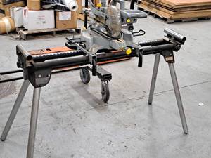lot 879 image: Menard WorkForce Sliding Compound Miter Saw WFS814UL with Stand