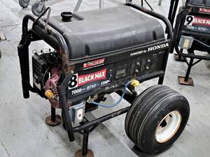 lot 877 image: Powermate Black Max 13-HP Honda Gas 7000 Watts Wheeled Generator