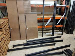 lot 613 image: Shelving Rack - (2) 72x24 Uprights, (6) 6 Beams, (3) Grates 71x22