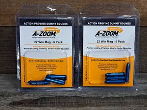 lot 1041 image: Lot of (2) A-Zoom 22 WIN Mag Dummy Rounds 6-piece (in original packaging)