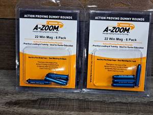 lot 1042 image: Lot of (2) A-Zoom 22 WIN Mag Dummy Rounds 6-piece (in original packaging)