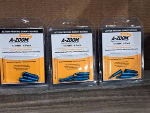 lot 1044 image: Lot of (3) A-Zoom 17 HMR Dummy Rounds 6-piece (in original packaging)