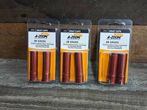lot 1052 image: Lot of (3) A-Zoom 28 Gauge Snap Caps 2-piece (in original packaging)
