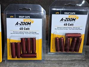 lot 1059 image: Lot of (2) A-Zoom 45 Colt Snap Caps 6-piece (in original packaging)