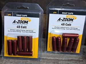 lot 1060 image: Lot of (2) A-Zoom 45 Colt Snap Caps 6-piece (in original packaging)