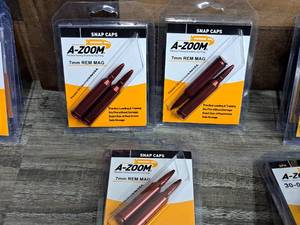 lot 1063 image: Lot of (3) A-Zoom 7mm Rem Mag Snap Caps 2-piece (in original packaging)