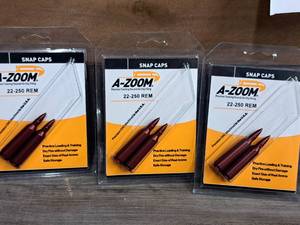 lot 1067 image: Lot of (3) A-Zoom 22-250 Rem Snap Caps 2-piece (in original packaging)
