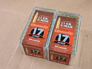 lot 652 image: Lot of (2 Boxes) Hornady V-Max 17 HMR 17 gr Centerfire Ammo Rounds 50-count