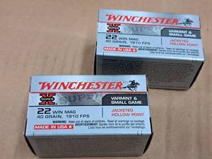 lot 657 image: Lot of (2 Boxes) Winchester Super X Varmint & Small Game 22 Win Mag 40 gr JHP Centerfire Cartridges 50-count