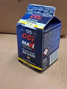 lot 664 image: Lot of (1 Box) CCi Maxi-Mag Varmint 22 WMR 40 gr JHP Rimfire Cartridges 125-count