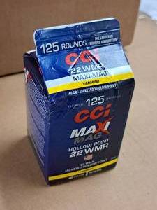 lot 665 image: Lot of (1 Box) CCi Maxi-Mag Varmint 22 WMR 40 gr JHP Rimfire Cartridges 125-count