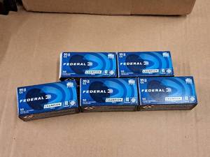 lot 673 image: Lot of (5 Boxes) Federal Champion 22 Long Rifle 40 gr Rimfire Cartridges 50-count