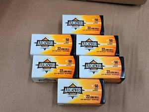 lot 676 image: Lot of (6 Boxes) Armscor Precision 22 Long Rifle 36 gr Hollow Point Rimfire High Velocity Cartridges 50-count