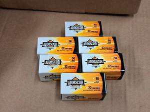 lot 677 image: Lot of (6 Boxes) Armscor Precision 22 Long Rifle 36 gr Hollow Point Rimfire High Velocity Cartridges 50-count